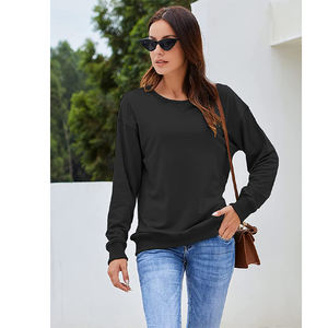 Nueva Llegada: Sudaderas de Mujer para Invierno/Otoño, 300 GSM, Poliéster/Algodón, Transpirables, Lisas, con Bordado Digital en la Parte Delantera - Product Image 4