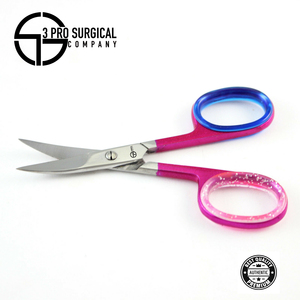 Ciseaux de beauté professionnels en acier inoxydable personnalisés pour manucure ciseaux à ongles incurvés à cuticules avec poignée de couleur vive Style Logo - Product Image 3