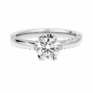 แหวนเพชรสีขาว10K สีขาวทองกำหนดขนาดเองได้ดีไซน์แบบซูเปอร์ปาร์ตี้งานหมั้นครบรอบปาร์ตี้แฟชั่นราคาดีบรรจุภัณฑ์หรูหรา - Product Image 1