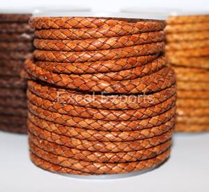 Premium <b>Braided</b> Leather Cords 3mm 4mm 5mm for Jewelry Making Woven Leather for Necklaces - Product Image 4