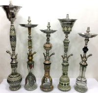 Chichas arabes de luxe Farida, mini, type Bent, en acier inoxydable, avec nacre et laiton, technique de laque artisanale, édition limitée