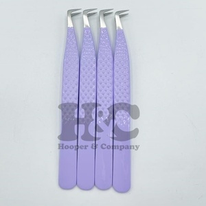 Pince à épiler méga volume violet avec pointe argentée Logo personnalisé pince à épiler d'extension de cils pince à épiler durable vison - Product Image 4
