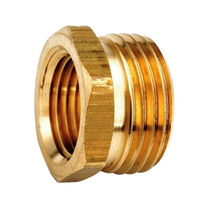 Adaptador de acoplamientos de tubería reductor macho hexagonal de acero y latón directo de fábrica 1/2 "-1/4" accesorios niquelados plomería HVAC a granel - Product Image 6