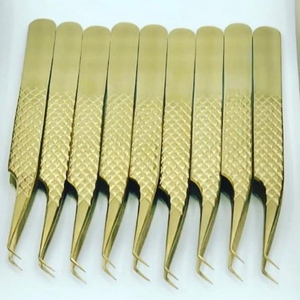 Pinzas de extensión de pestañas de alta calidad, pinzas de acero inoxidable para extensión de pestañas, pinzas para cejas con punta de fibra - Product Image 4