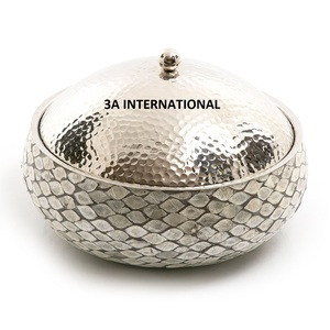 Nouveauté marmite moderne en incrustation d'os avec couvercle en métal pour servir des aliments marmite décorative isolée à bas prix - Product Image 1