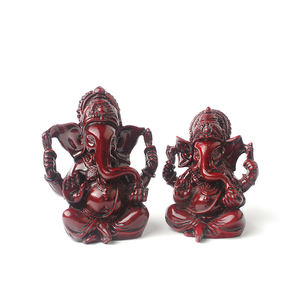 Antique Red Resin <strong>Ganesh</strong> <strong>Statue</strong> 4 Sizes Buddhism Style Hand-painted Artistic Home Decoration Hot Sales - Product Image 4