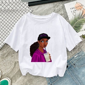 Camisetas de Algodón Estampadas Ecológicas de Talla Grande para Mujer, Moda Hip Hop de Verano - Product Image 2
