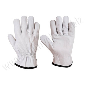 Promotional Driving <b>Gloves</b> made of grain leather back cow split leather with red piping - Product Image 5