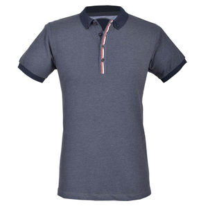 Polo de algodón para hombre de color sólido ajustado de calidad superior con logotipo personalizado superventas al por mayor - Product Image 1