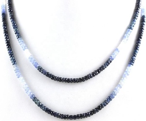 8 "Long Naturel Bleu Saphir Gemme À Facettes Rondelle Perles pour Faire Collier Pierre En Gros Manuacture - Product Image 1