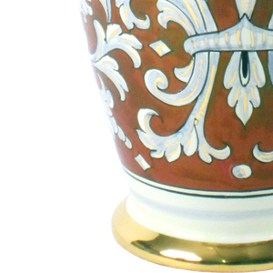 Vase en céramique traditionnel peint à la main, décor rouge, blanc et or, 16-24 pouces, décoration de table - Product Image 3