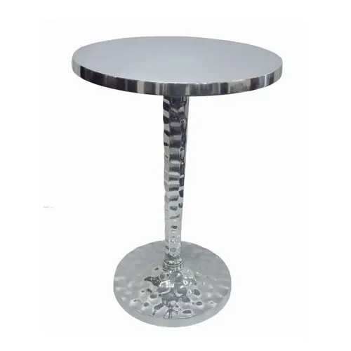 Table basse en Aluminium martelé pour Pub et Bar, Design de luxe, Table basse en métal de forme ronde