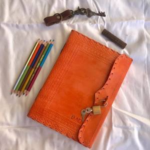 Agenda en cuir fait à la main avec serrure, pour hommes et femmes, meilleur pour le voyage, Journal intime Junk - Product Image 3