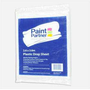 6ไมครอน4เมตร X 5เมตรผู้บริโภคสีแผ่นป้องกัน Polythene พลาสติกผ้าหล่น - Product Image 2