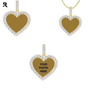 0.60 CT 1.45 CT personnalisé personnalisé Photo médaillon mémoire cadre photo chrétien jésus pendentif 10K blanc/jaune diamant breloque - Product Image 5