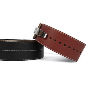 Ceinture de levage de poids en cuir, levier d'entraînement de gymnastique, sangles de levage de puissance rouge bleu - Product Image 1