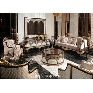 Ensemble de canapés de salon en teck de style européen, luxe moderne, design capitonné, durable, couleur personnalisée, taille sur mesure - Product Image 1