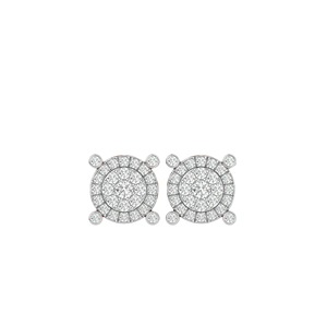 Pendientes de tuerca con racimo de diamantes blancos redondos de 0,45 CTW |   Joyería de Lujo para Mujer, Estilo Hip Hop, Oro de 10K, Cierre de Rosca Seguro, Brillo Premium - Product Image 6