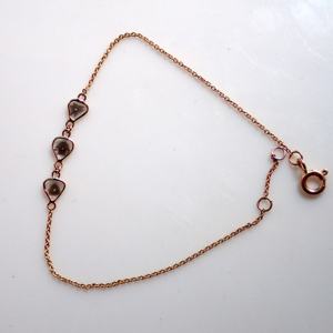 Best Classic Diamond Style 14k <b>Solid</b> Gold Handmade Chain <b>Bracelet</b> Adjustable for Weddings & Parties Great Gift Ideas - Product Image 1