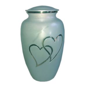 Urne funéraire en forme de cœur peinte à la main pour cendres humaines Urnes funéraires classiques en métal pour adultes Urnes en émail de la meilleure qualité - Product Image 1