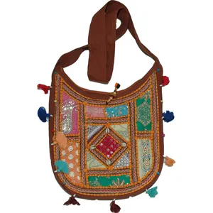 印度民族波西米亚嬉皮士斜挎包，美丽的拼装手工部落手提包