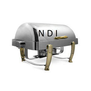 Negro Antiguo Acabado Buffet Catering Servir Plato de frotamiento Nuevo modelo Servidor de comida caliente Plato de frotamiento Hotel Restaurante Uso - Product Image 4