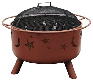 Copper and Black Iron Outdoor <b>Fire</b> Pit Round Bowl - Product Image 6