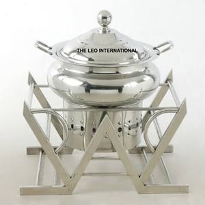 Plat à chafing professionnel en acier inoxydable avec base robuste et finition brillante, idéal pour les banquets - Product Image 6