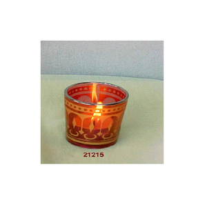 แก้วอําพันวินเทจที่ใส่ Votive แก้วสีส้มที่งดงาม - Product Image 1