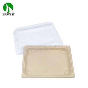 Rectangle Non Blanchi Canne À Sucre Bagasse Papier Sushi À Emporter Boîte - Product Image 3