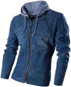 Chaqueta vaquera ajustada personalizada para hombre, chaqueta vaquera informal con capucha extraíble - Product Image 3