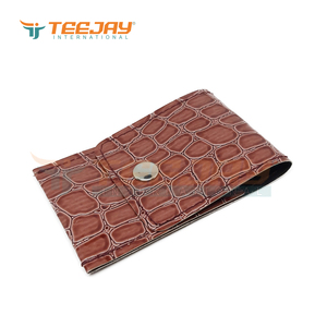 Nouveauté, emballage de pochettes rxine marron de style Crocodile, pour 2 pinces à sourcils et 1 ciseaux, couleur et logo personnalisés, - Product Image 2