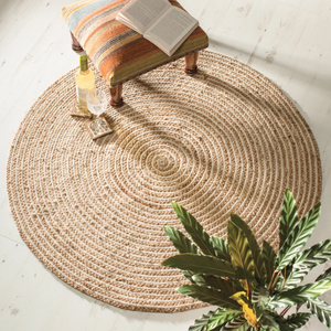 Handmade Eco-friendly Natural Round Bordered Straw Decor Floor Water Hyacinth <b>Rug</b> Classic Style Wholesale in Vietnam - Product Image 1