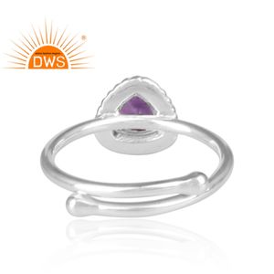 Anillo de plata de ley con gema amatista púrpura, joyería fina - Product Image 4