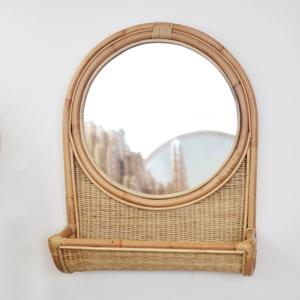 Étagères en rotin de haute qualité à prix avantageux, miroirs Hamade, étagères à miroirs naturels - Product Image 4