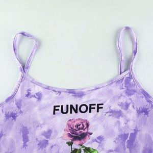 เสื้อครอปพิมพ์ลายมัดย้อมสำหรับผู้หญิงเสื้อคู่สีพรีเมี่ยมบริการ OEM - Product Image 3