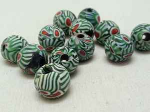 Custom Made African Trade <b>Glass</b> Beads in <b>Shades</b> of Green, Red and Black Suitable for Bead Designers in Size 10 mm - Product Image 5