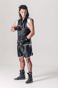 Black and <b>Silver</b> MMA <b>Short</b> Factory Wholesale Plain Stretchy Fight Mma Kick Boxing Muay Thai Martial Arts Fight <b>Shorts</b> - Product Image 4
