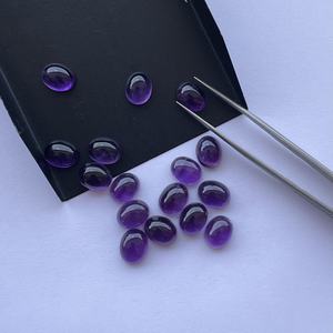 Cabujones calibrados ovalados lisos de amatista Africana Natural de 8mm, 10mm, 12mm para fabricación de joyas, collar, anillo, colgante, pendiente en línea - Product Image 4