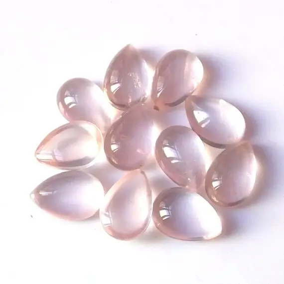 Pedra preciosa natural de quartzo rosa brilhante, pedra preciosa artesanal solta calibrada
