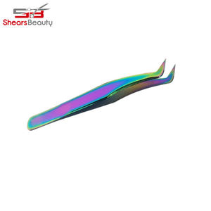 Custom Multi-Color <b>Rainbow</b> Volume Eyelash Tweezers Stainless Steel Lash Applicator for Eyelash Extensions - Product Image 5