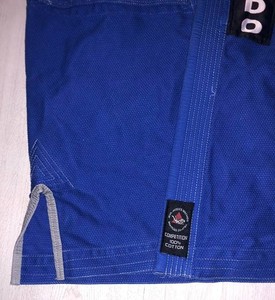 2024 alta calidad 450 Gsm logotipo personalizado Jiu Jitsu brasileño Gi para hombres uniforme BJJ azul hecho 100% algodón arte marcial personalizado - Product Image 4