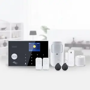 TuyaSmart Sistem Alarm Maling GSM WiFi, PST-G30 Keamanan Rumah dengan 3 Zona Kabel