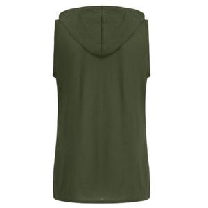 Custom logo Men's Hooded Tank Tops Workout Sleeveless Muscle Shirt with Kanga Pocket S-XXL for gym sports - Product Image 6