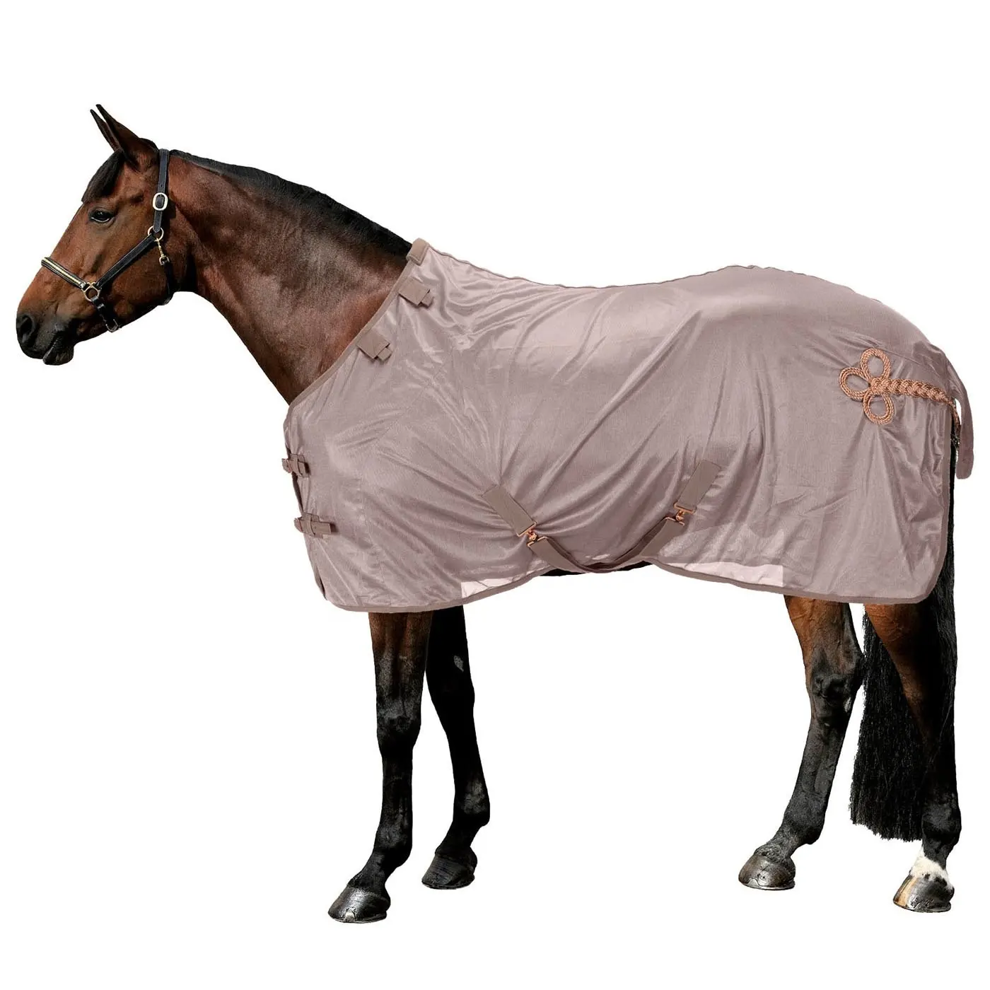 Best Quality Summer Horse Rugs Most Popular Rose Gold Color Insect Buster Fly Horse Sheet