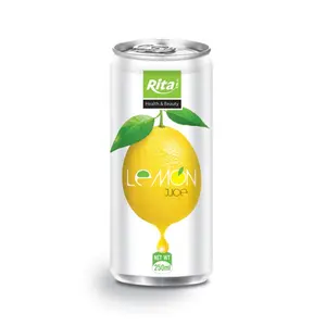 フルーツジュース250ml缶詰レモンジュースを飲む準備ができました