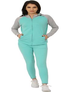 Chándal transpirable de invierno de talla grande para mujer con rayas reflectantes de terciopelo polar de algodón - Product Image 3