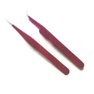 Pinzas para Pestañas Semi Curvas y Rectas con Aislamiento, de Acero Inoxidable Sostenible en Color Transparente, para Extensión de Pestañas - Product Image 1
