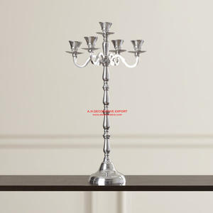 Unique Square Floor <b>Candelabra</b> Wedding Centerpieces 5 Arms Aluminum Silver Plated Handmade Eco-Friendly Christmas Decoration - Product Image 2