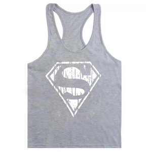 Logo personnalisé hommes sans manches vêtements de sport gilets coton mélangé Fitness Stringer débardeurs tricoté tissage grande taille - Product Image 6